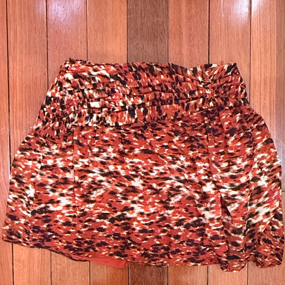 Whistles Orange and Black Patterned Mini Skirt